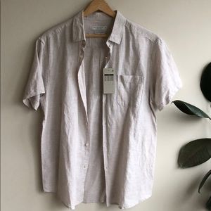 Men’s Linen button up short sleeve shirt